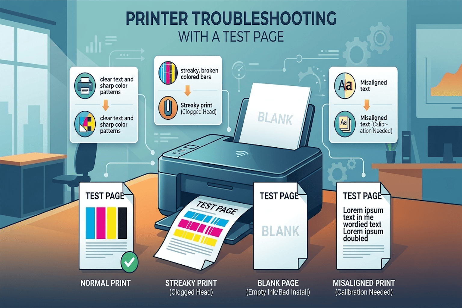 Printer Troubleshooting With a Test Page