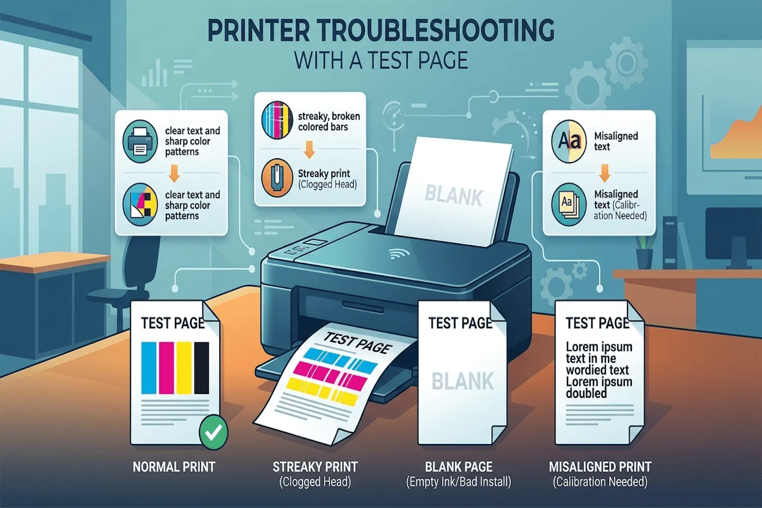 Printer Troubleshooting With a Test Page
