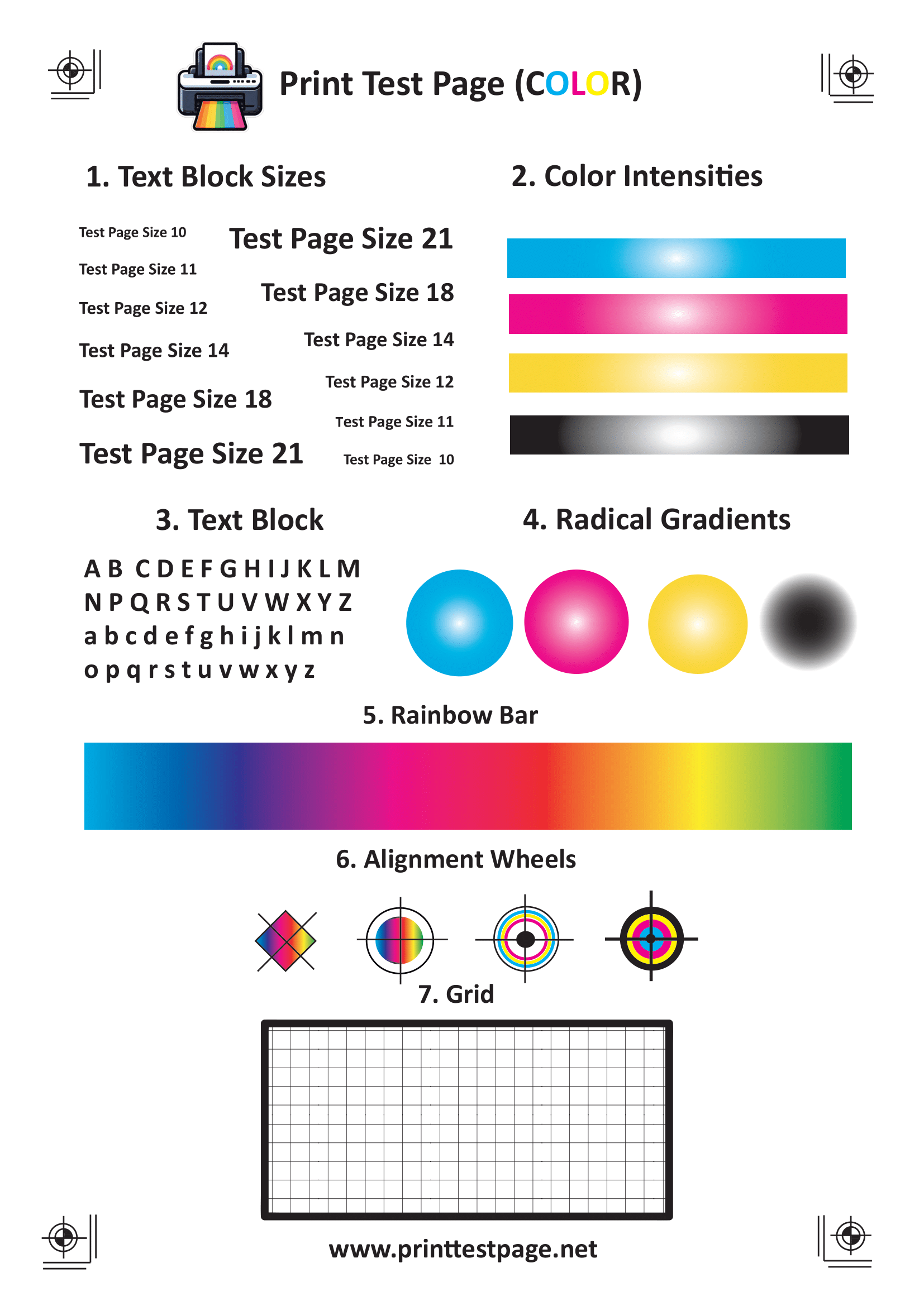 Color Printer test page