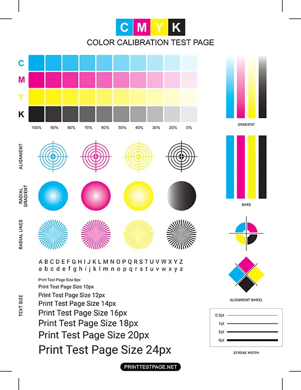 cmyk test page